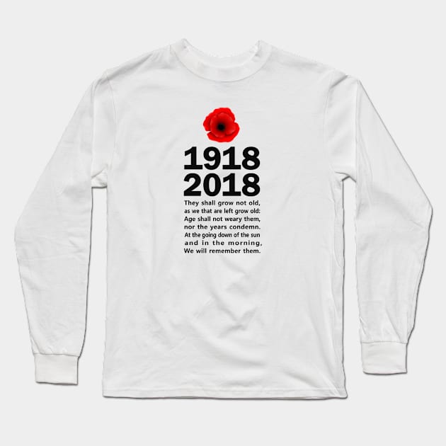 World War One Centenary Long Sleeve T-Shirt by SeattleDesignCompany